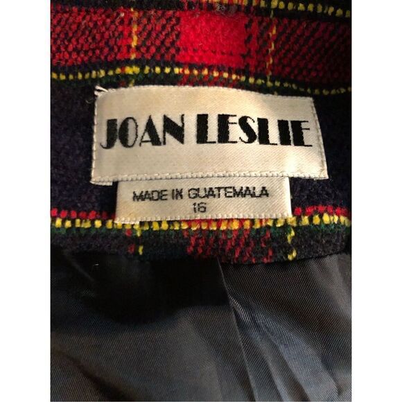Vintage JOAN LESLIE TARTAN CHRISTMAS PLAID JACKET BLAZER LINED SIZE 16 - Picture 13 of 14